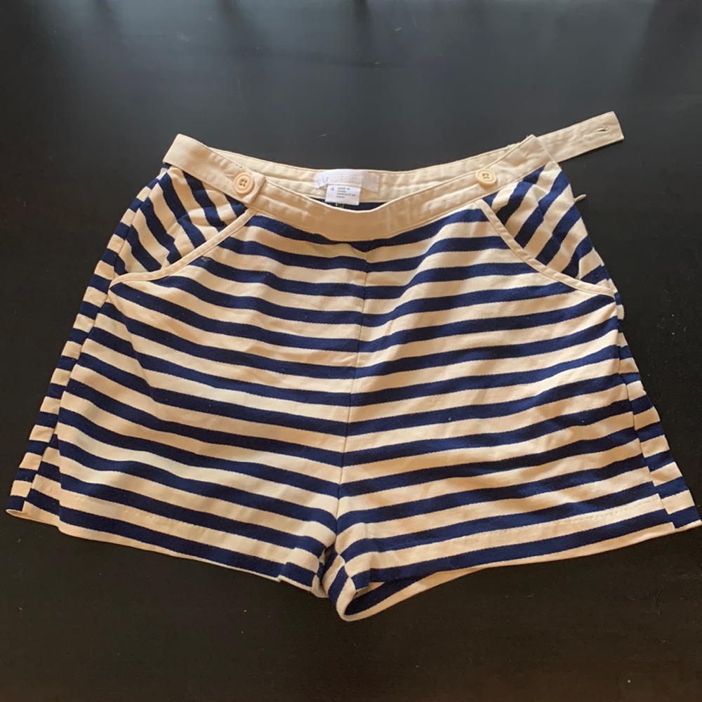 Navy stripe shorts high waist